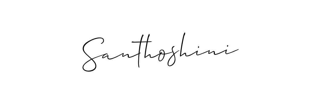 How to make Santhoshini name signature. Use Allison_Script style for creating short signs online. This is the latest handwritten sign. Santhoshini signature style 2 images and pictures png