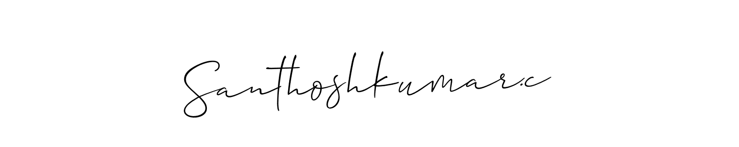 This is the best signature style for the Santhoshkumar.c name. Also you like these signature font (Allison_Script). Mix name signature. Santhoshkumar.c signature style 2 images and pictures png