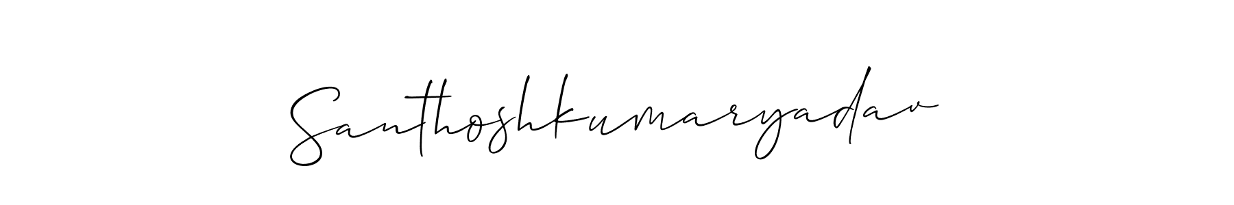 if you are searching for the best signature style for your name Santhoshkumaryadav. so please give up your signature search. here we have designed multiple signature styles  using Allison_Script. Santhoshkumaryadav signature style 2 images and pictures png