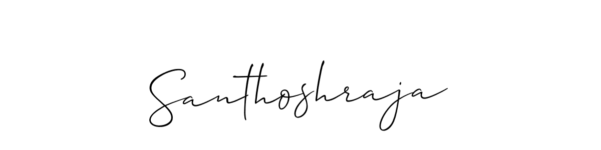 How to make Santhoshraja signature? Allison_Script is a professional autograph style. Create handwritten signature for Santhoshraja name. Santhoshraja signature style 2 images and pictures png