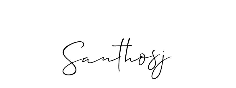 The best way (Allison_Script) to make a short signature is to pick only two or three words in your name. The name Santhosj include a total of six letters. For converting this name. Santhosj signature style 2 images and pictures png