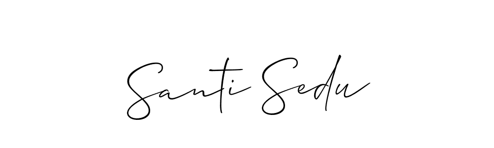 if you are searching for the best signature style for your name Santi Sedu. so please give up your signature search. here we have designed multiple signature styles  using Allison_Script. Santi Sedu signature style 2 images and pictures png