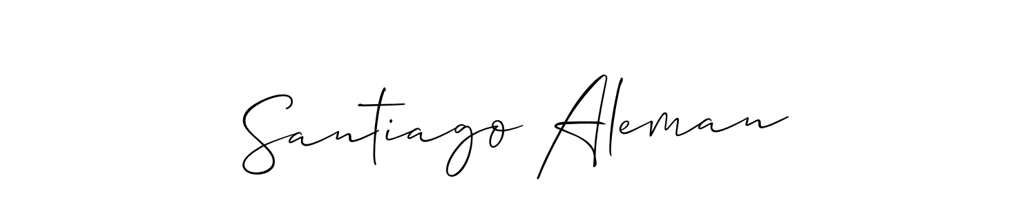 See photos of Santiago Aleman official signature by Spectra . Check more albums & portfolios. Read reviews & check more about Allison_Script font. Santiago Aleman signature style 2 images and pictures png