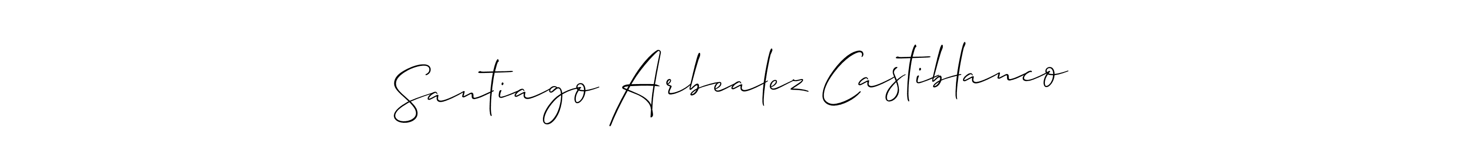 You should practise on your own different ways (Allison_Script) to write your name (Santiago Arbealez Castiblanco) in signature. don't let someone else do it for you. Santiago Arbealez Castiblanco signature style 2 images and pictures png