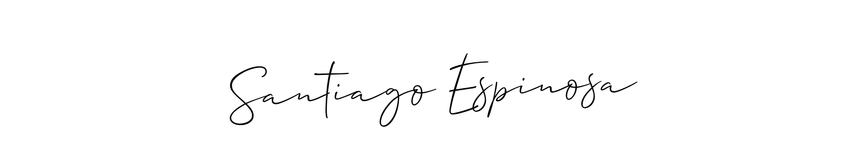 Also You can easily find your signature by using the search form. We will create Santiago Espinosa name handwritten signature images for you free of cost using Allison_Script sign style. Santiago Espinosa signature style 2 images and pictures png