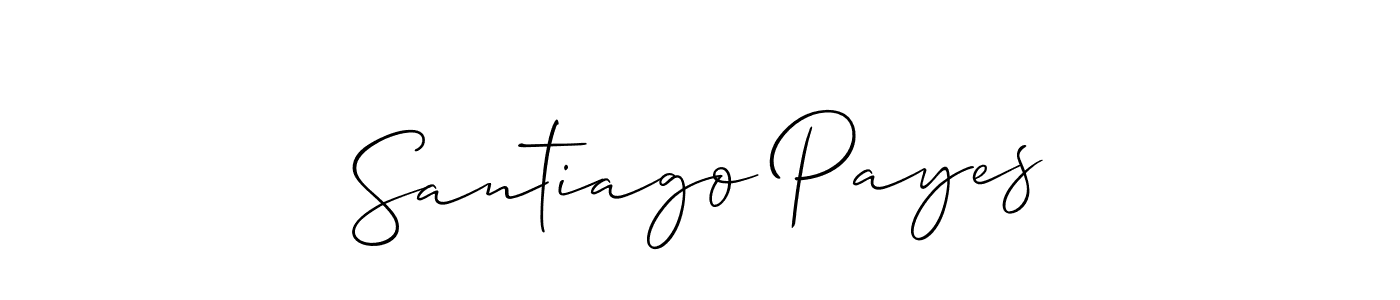 Create a beautiful signature design for name Santiago Payes. With this signature (Allison_Script) fonts, you can make a handwritten signature for free. Santiago Payes signature style 2 images and pictures png