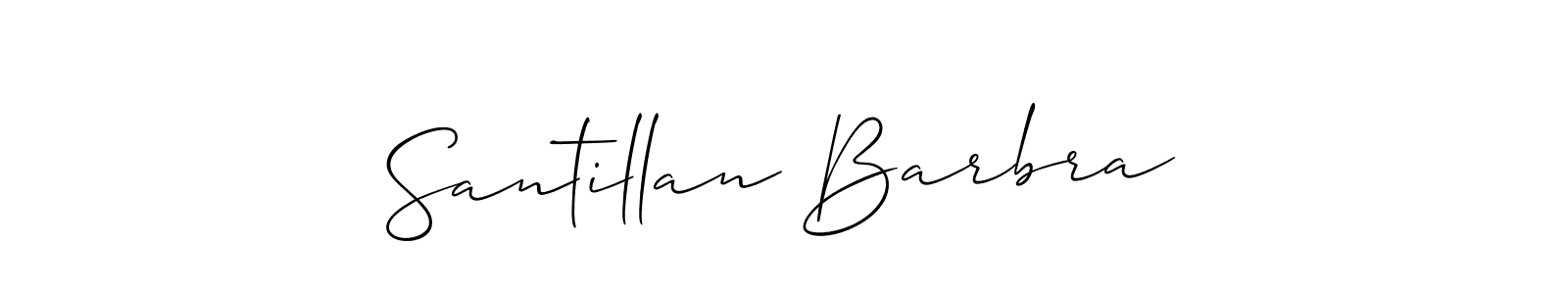 Similarly Allison_Script is the best handwritten signature design. Signature creator online .You can use it as an online autograph creator for name Santillan Barbra. Santillan Barbra signature style 2 images and pictures png