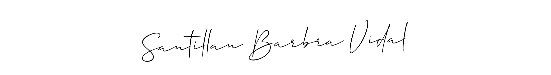 You can use this online signature creator to create a handwritten signature for the name Santillan Barbra Vidal. This is the best online autograph maker. Santillan Barbra Vidal signature style 2 images and pictures png