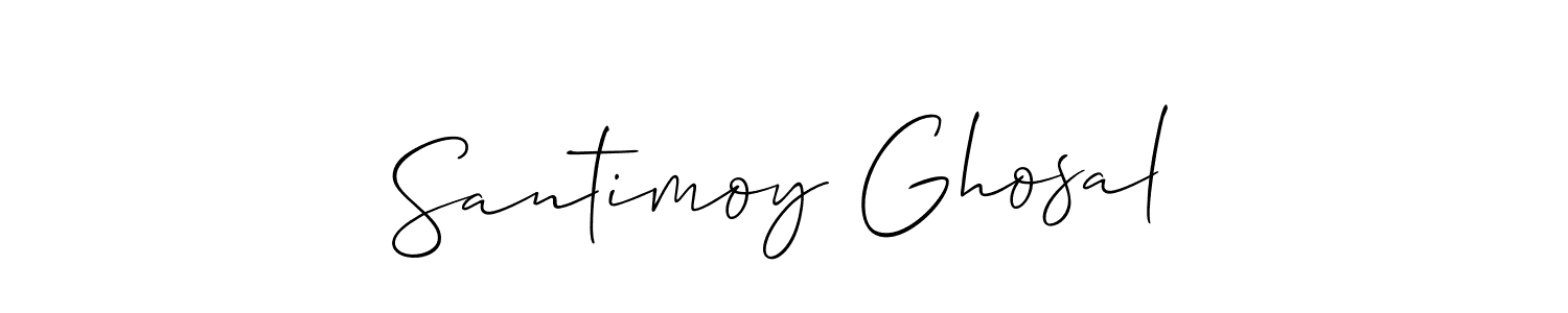 Allison_Script is a professional signature style that is perfect for those who want to add a touch of class to their signature. It is also a great choice for those who want to make their signature more unique. Get Santimoy Ghosal name to fancy signature for free. Santimoy Ghosal signature style 2 images and pictures png