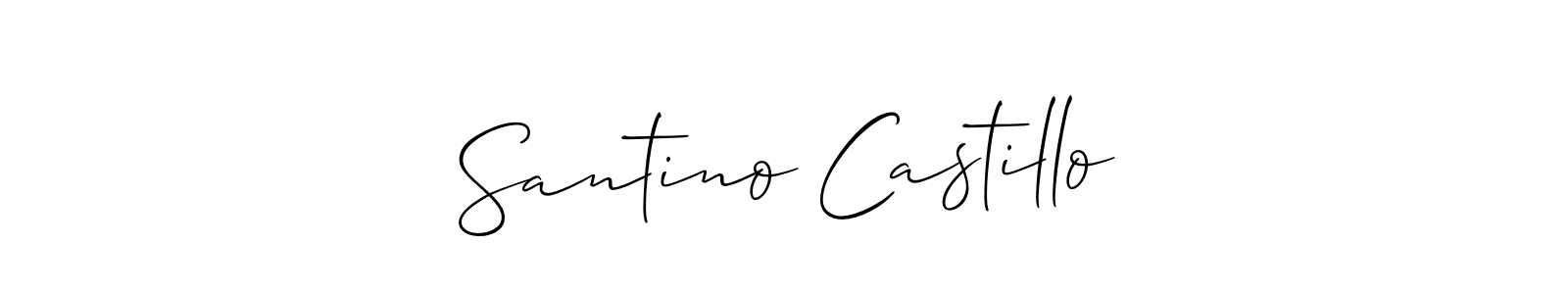 Allison_Script is a professional signature style that is perfect for those who want to add a touch of class to their signature. It is also a great choice for those who want to make their signature more unique. Get Santino Castillo name to fancy signature for free. Santino Castillo signature style 2 images and pictures png