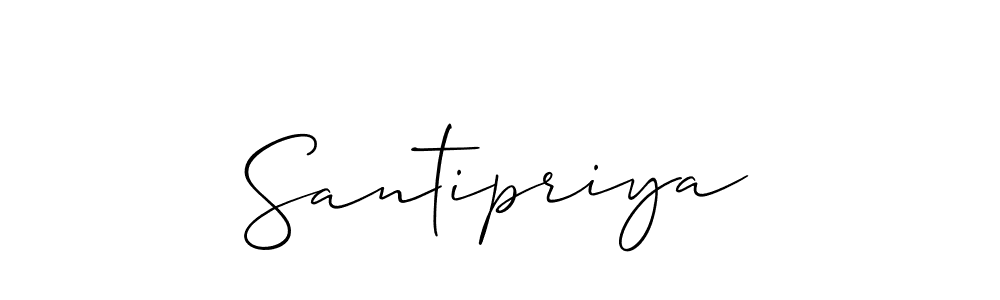 Create a beautiful signature design for name Santipriya. With this signature (Allison_Script) fonts, you can make a handwritten signature for free. Santipriya signature style 2 images and pictures png