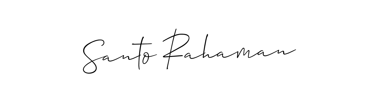 How to Draw Santo Rahaman signature style? Allison_Script is a latest design signature styles for name Santo Rahaman. Santo Rahaman signature style 2 images and pictures png