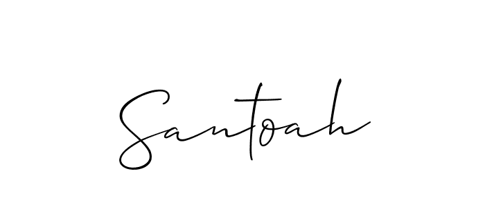 You should practise on your own different ways (Allison_Script) to write your name (Santoah) in signature. don't let someone else do it for you. Santoah signature style 2 images and pictures png