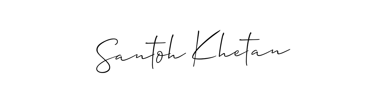 Also You can easily find your signature by using the search form. We will create Santoh Khetan name handwritten signature images for you free of cost using Allison_Script sign style. Santoh Khetan signature style 2 images and pictures png