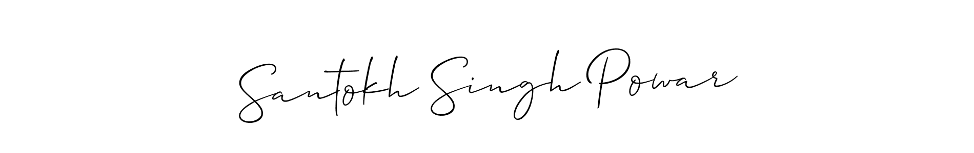 How to make Santokh Singh Powar name signature. Use Allison_Script style for creating short signs online. This is the latest handwritten sign. Santokh Singh Powar signature style 2 images and pictures png