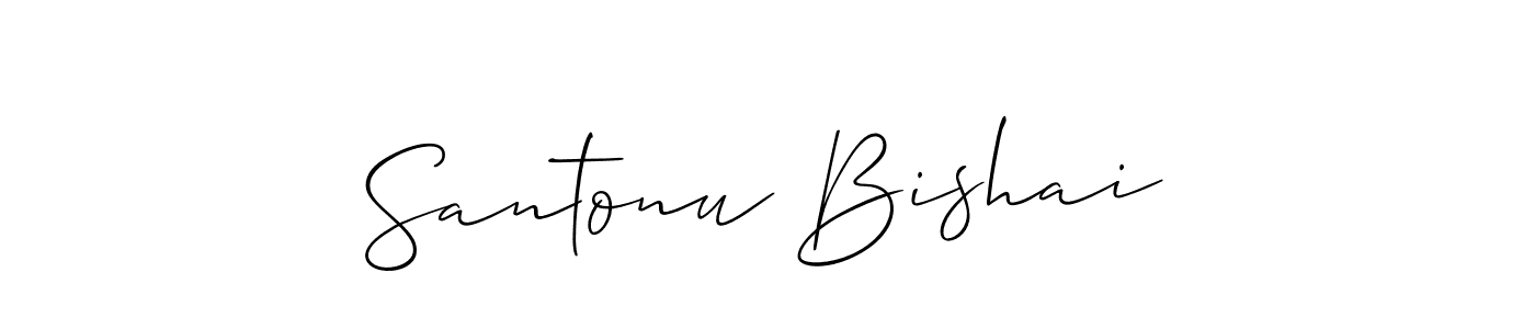 Also You can easily find your signature by using the search form. We will create Santonu Bishai name handwritten signature images for you free of cost using Allison_Script sign style. Santonu Bishai signature style 2 images and pictures png