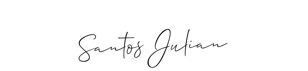 How to make Santos Julian name signature. Use Allison_Script style for creating short signs online. This is the latest handwritten sign. Santos Julian signature style 2 images and pictures png