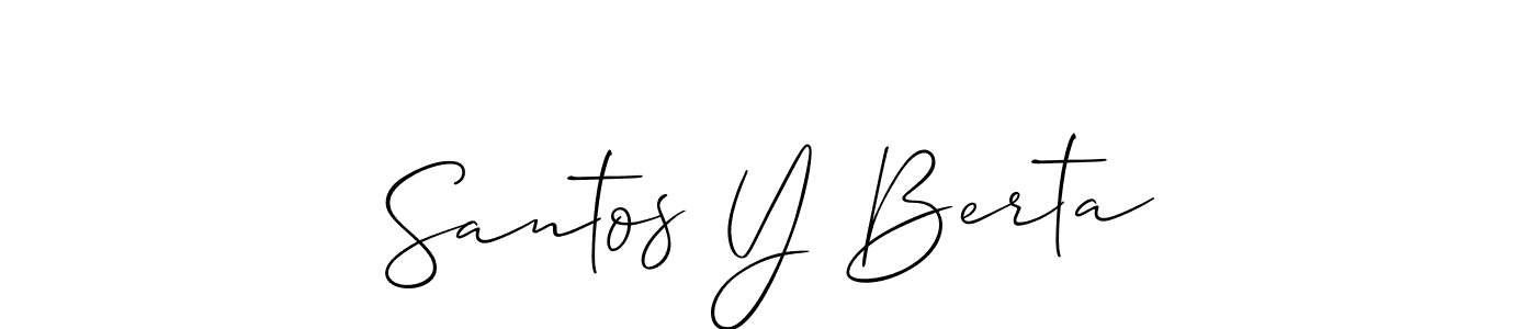 Create a beautiful signature design for name Santos Y Berta. With this signature (Allison_Script) fonts, you can make a handwritten signature for free. Santos Y Berta signature style 2 images and pictures png