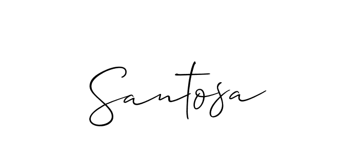 Allison_Script is a professional signature style that is perfect for those who want to add a touch of class to their signature. It is also a great choice for those who want to make their signature more unique. Get Santosa name to fancy signature for free. Santosa signature style 2 images and pictures png