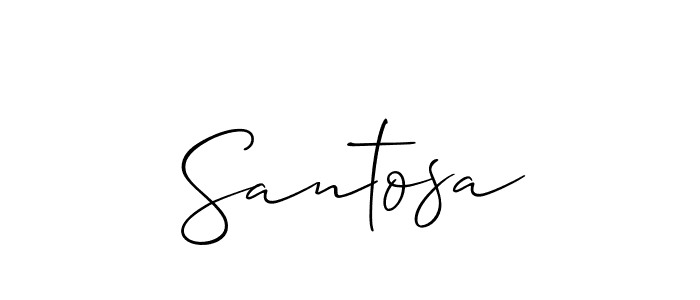 Allison_Script is a professional signature style that is perfect for those who want to add a touch of class to their signature. It is also a great choice for those who want to make their signature more unique. Get Santosa name to fancy signature for free. Santosa signature style 2 images and pictures png