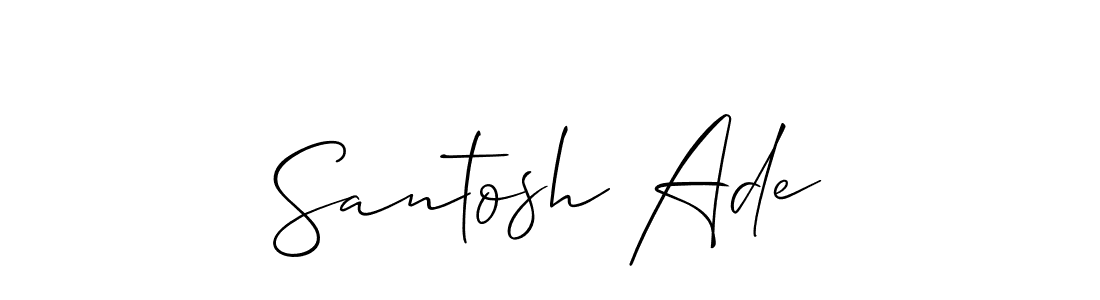 Make a beautiful signature design for name Santosh Ade. With this signature (Allison_Script) style, you can create a handwritten signature for free. Santosh Ade signature style 2 images and pictures png