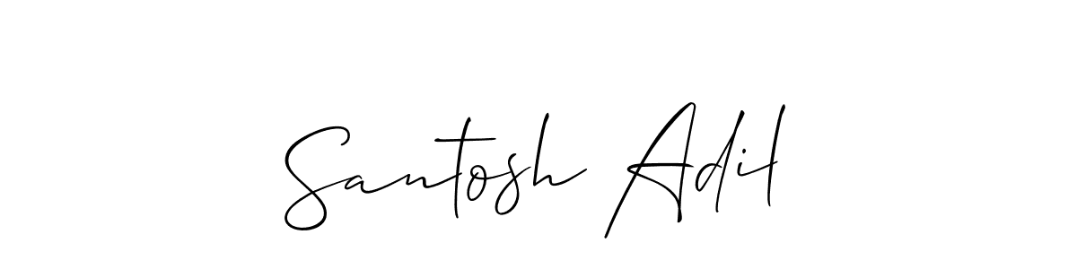 This is the best signature style for the Santosh Adil name. Also you like these signature font (Allison_Script). Mix name signature. Santosh Adil signature style 2 images and pictures png