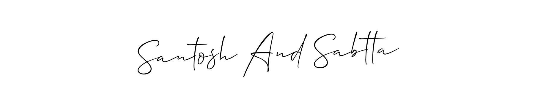 Create a beautiful signature design for name Santosh And Sabtta. With this signature (Allison_Script) fonts, you can make a handwritten signature for free. Santosh And Sabtta signature style 2 images and pictures png