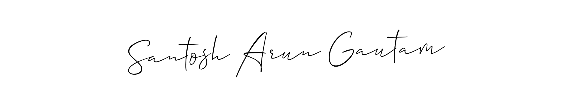 Make a beautiful signature design for name Santosh Arun Gautam. With this signature (Allison_Script) style, you can create a handwritten signature for free. Santosh Arun Gautam signature style 2 images and pictures png