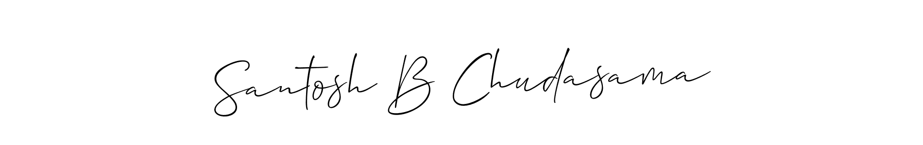 Allison_Script is a professional signature style that is perfect for those who want to add a touch of class to their signature. It is also a great choice for those who want to make their signature more unique. Get Santosh B Chudasama name to fancy signature for free. Santosh B Chudasama signature style 2 images and pictures png