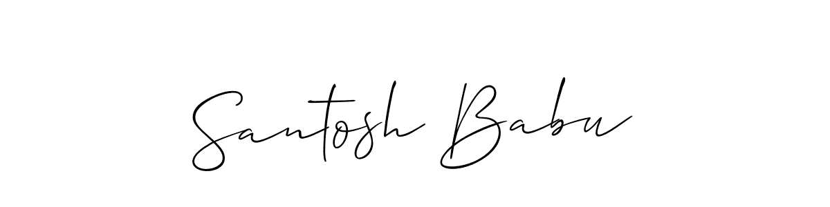 Use a signature maker to create a handwritten signature online. With this signature software, you can design (Allison_Script) your own signature for name Santosh Babu. Santosh Babu signature style 2 images and pictures png