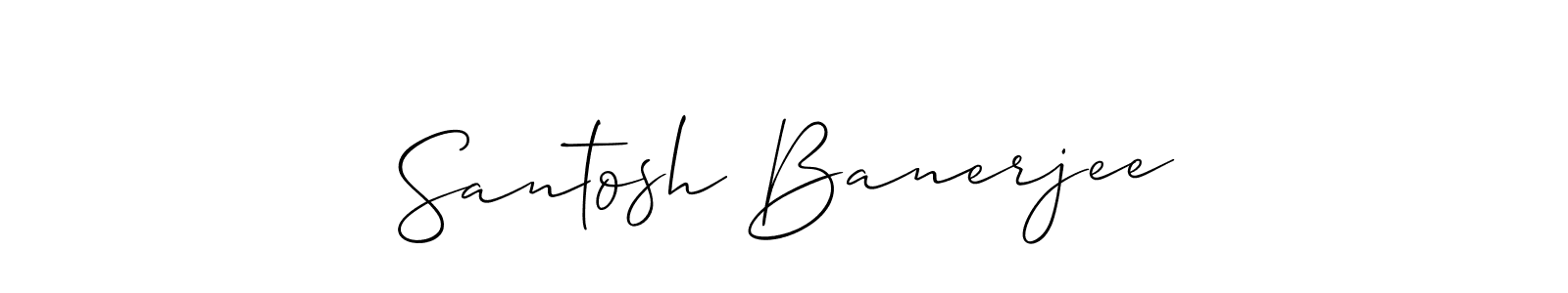 The best way (Allison_Script) to make a short signature is to pick only two or three words in your name. The name Santosh Banerjee include a total of six letters. For converting this name. Santosh Banerjee signature style 2 images and pictures png