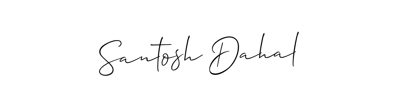 Also You can easily find your signature by using the search form. We will create Santosh Dahal name handwritten signature images for you free of cost using Allison_Script sign style. Santosh Dahal signature style 2 images and pictures png