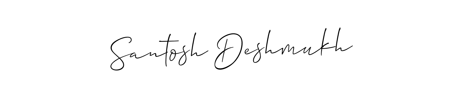 Allison_Script is a professional signature style that is perfect for those who want to add a touch of class to their signature. It is also a great choice for those who want to make their signature more unique. Get Santosh Deshmukh name to fancy signature for free. Santosh Deshmukh signature style 2 images and pictures png