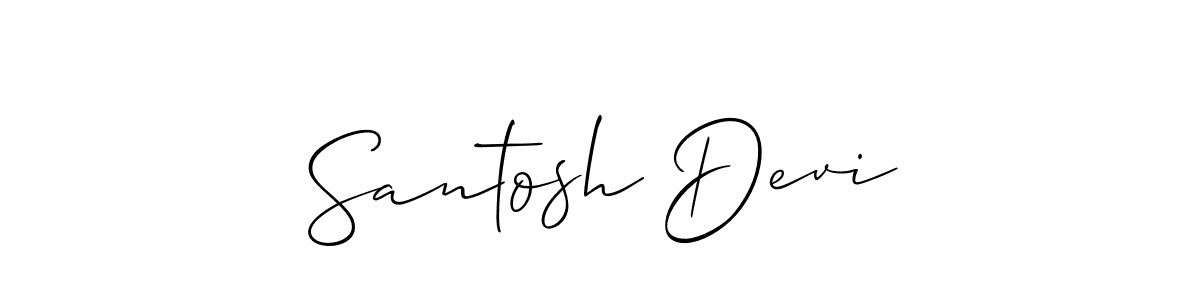 Design your own signature with our free online signature maker. With this signature software, you can create a handwritten (Allison_Script) signature for name Santosh Devi. Santosh Devi signature style 2 images and pictures png
