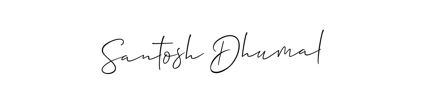 The best way (Allison_Script) to make a short signature is to pick only two or three words in your name. The name Santosh Dhumal include a total of six letters. For converting this name. Santosh Dhumal signature style 2 images and pictures png