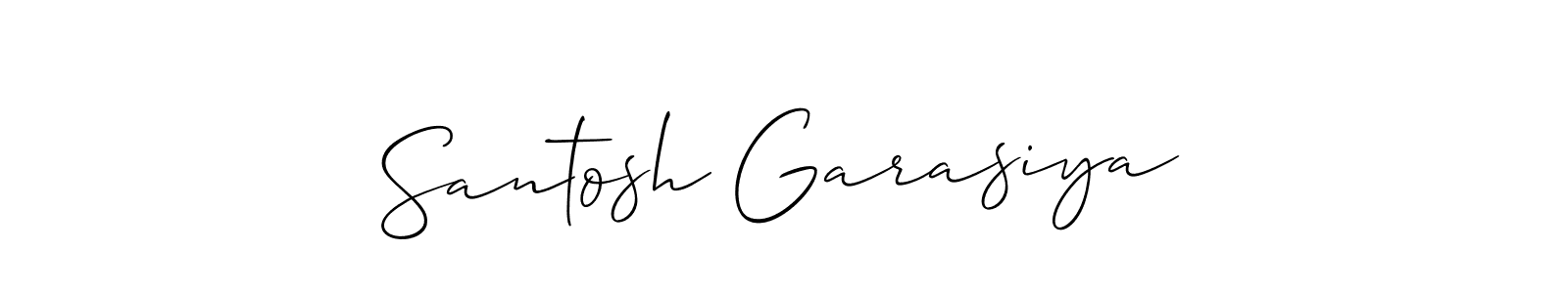 The best way (Allison_Script) to make a short signature is to pick only two or three words in your name. The name Santosh Garasiya include a total of six letters. For converting this name. Santosh Garasiya signature style 2 images and pictures png