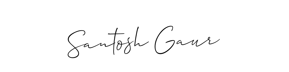 Design your own signature with our free online signature maker. With this signature software, you can create a handwritten (Allison_Script) signature for name Santosh Gaur. Santosh Gaur signature style 2 images and pictures png
