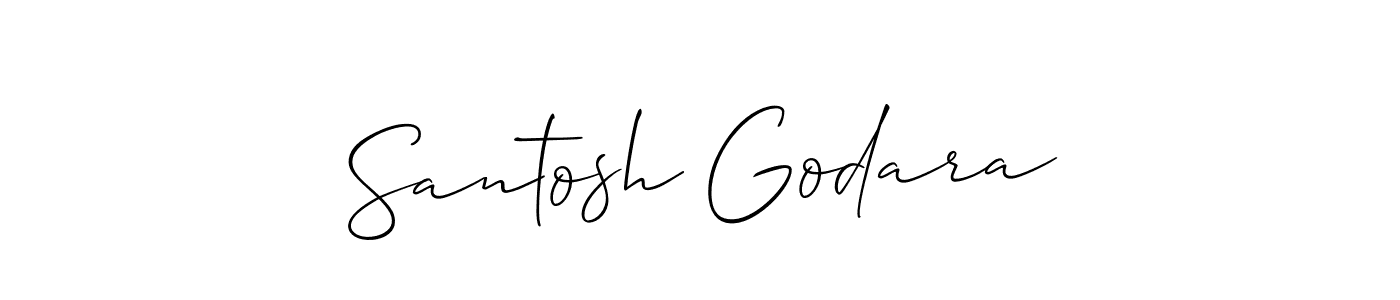 Create a beautiful signature design for name Santosh Godara. With this signature (Allison_Script) fonts, you can make a handwritten signature for free. Santosh Godara signature style 2 images and pictures png