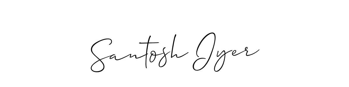 Similarly Allison_Script is the best handwritten signature design. Signature creator online .You can use it as an online autograph creator for name Santosh Iyer. Santosh Iyer signature style 2 images and pictures png