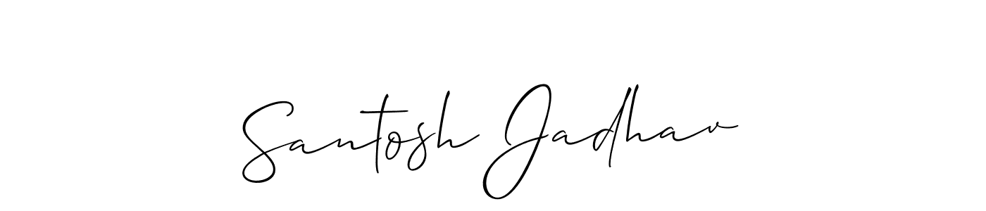 Also You can easily find your signature by using the search form. We will create Santosh Jadhav name handwritten signature images for you free of cost using Allison_Script sign style. Santosh Jadhav signature style 2 images and pictures png