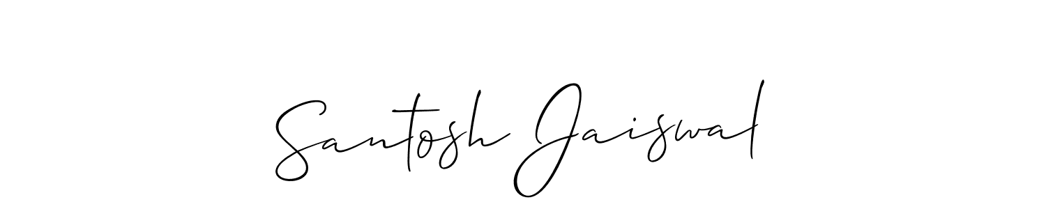 The best way (Allison_Script) to make a short signature is to pick only two or three words in your name. The name Santosh Jaiswal include a total of six letters. For converting this name. Santosh Jaiswal signature style 2 images and pictures png