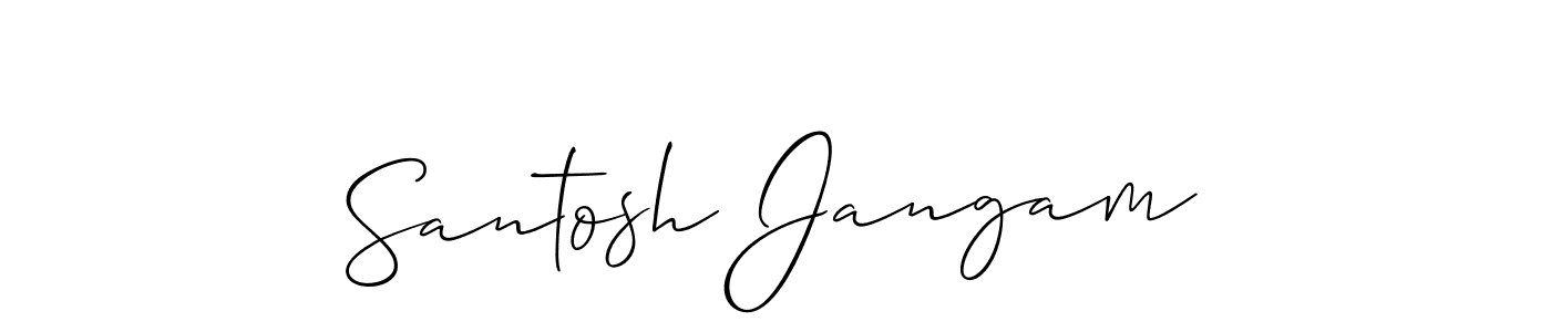 The best way (Allison_Script) to make a short signature is to pick only two or three words in your name. The name Santosh Jangam include a total of six letters. For converting this name. Santosh Jangam signature style 2 images and pictures png