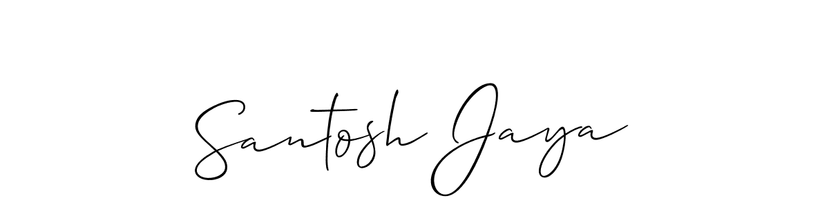 How to make Santosh Jaya name signature. Use Allison_Script style for creating short signs online. This is the latest handwritten sign. Santosh Jaya signature style 2 images and pictures png