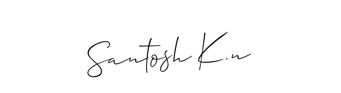 How to make Santosh K.n name signature. Use Allison_Script style for creating short signs online. This is the latest handwritten sign. Santosh K.n signature style 2 images and pictures png