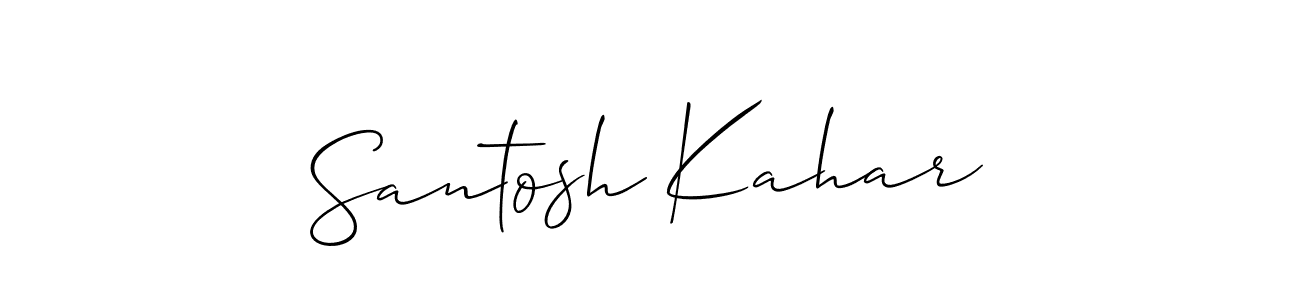 This is the best signature style for the Santosh Kahar name. Also you like these signature font (Allison_Script). Mix name signature. Santosh Kahar signature style 2 images and pictures png