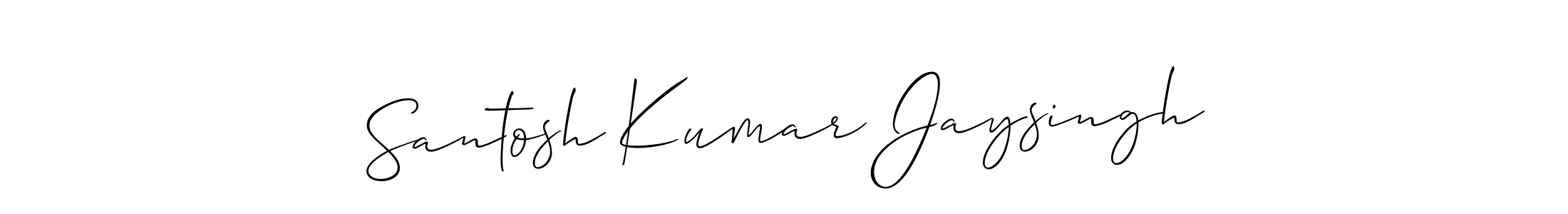 Make a short Santosh Kumar Jaysingh signature style. Manage your documents anywhere anytime using Allison_Script. Create and add eSignatures, submit forms, share and send files easily. Santosh Kumar Jaysingh signature style 2 images and pictures png