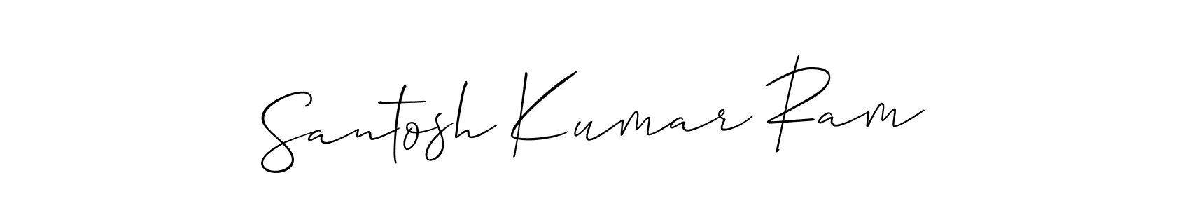 This is the best signature style for the Santosh Kumar Ram name. Also you like these signature font (Allison_Script). Mix name signature. Santosh Kumar Ram signature style 2 images and pictures png