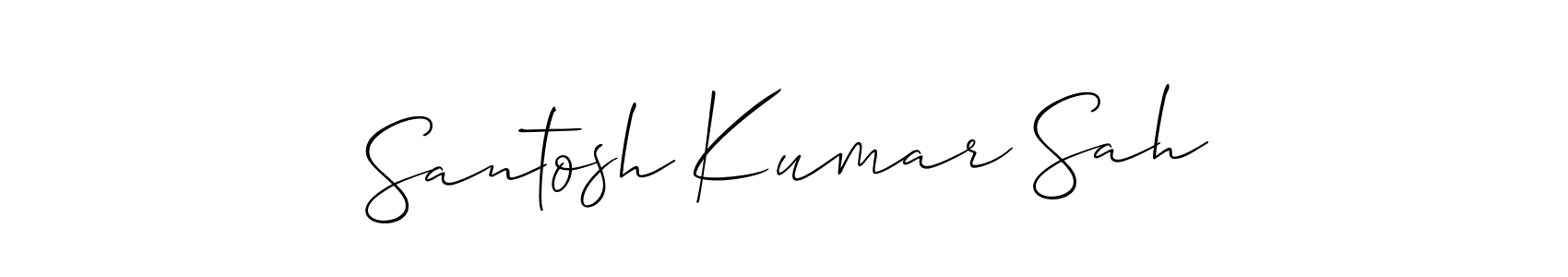 This is the best signature style for the Santosh Kumar Sah name. Also you like these signature font (Allison_Script). Mix name signature. Santosh Kumar Sah signature style 2 images and pictures png