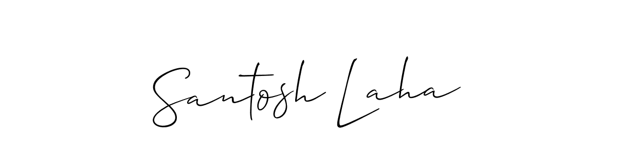 Allison_Script is a professional signature style that is perfect for those who want to add a touch of class to their signature. It is also a great choice for those who want to make their signature more unique. Get Santosh Laha name to fancy signature for free. Santosh Laha signature style 2 images and pictures png