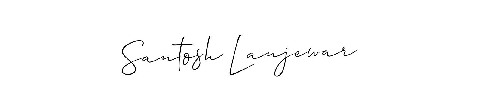 This is the best signature style for the Santosh Lanjewar name. Also you like these signature font (Allison_Script). Mix name signature. Santosh Lanjewar signature style 2 images and pictures png
